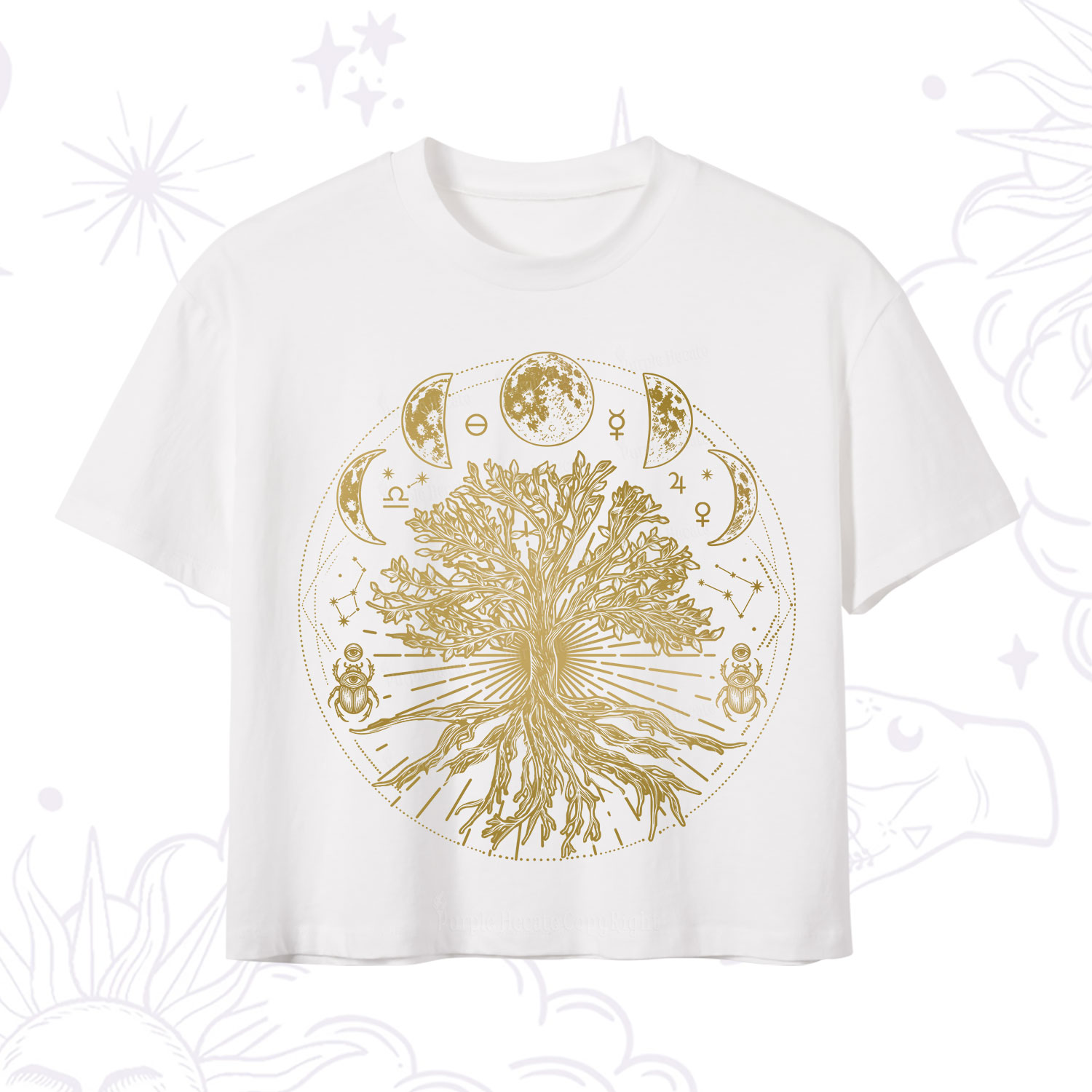Purplehecate Tree Of Lif Crop T-Shirt