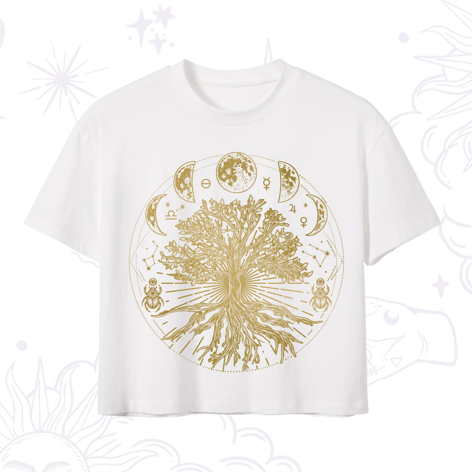 Purplehecate Tree Of Lif Crop T-Shirt