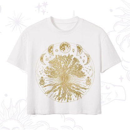 Purplehecate Tree Of Lif Crop T-Shirt