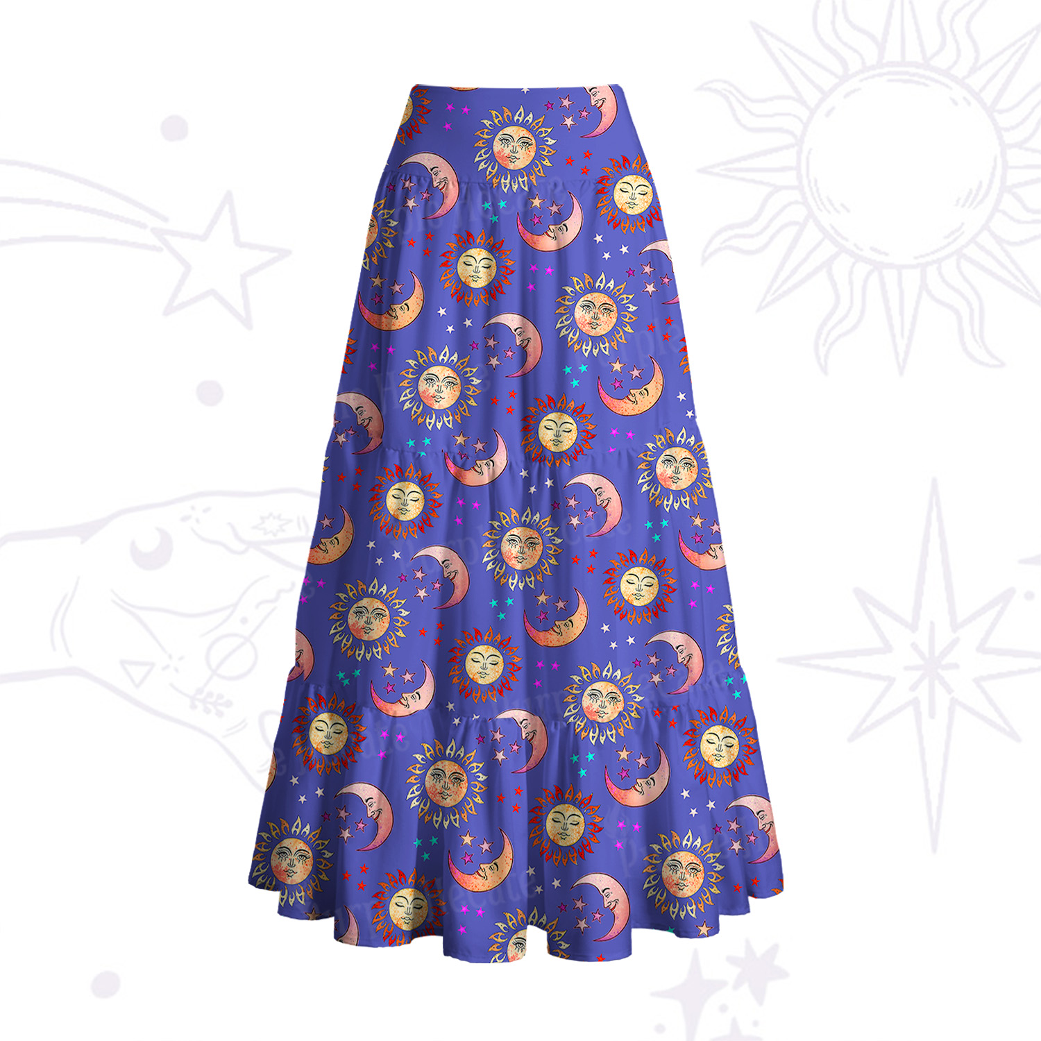 Purplehecate Dancing Suns and Lunar Dreams Convertible Maxi Skirt