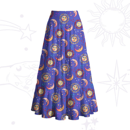 Purplehecate Dancing Suns and Lunar Dreams Convertible Maxi Skirt