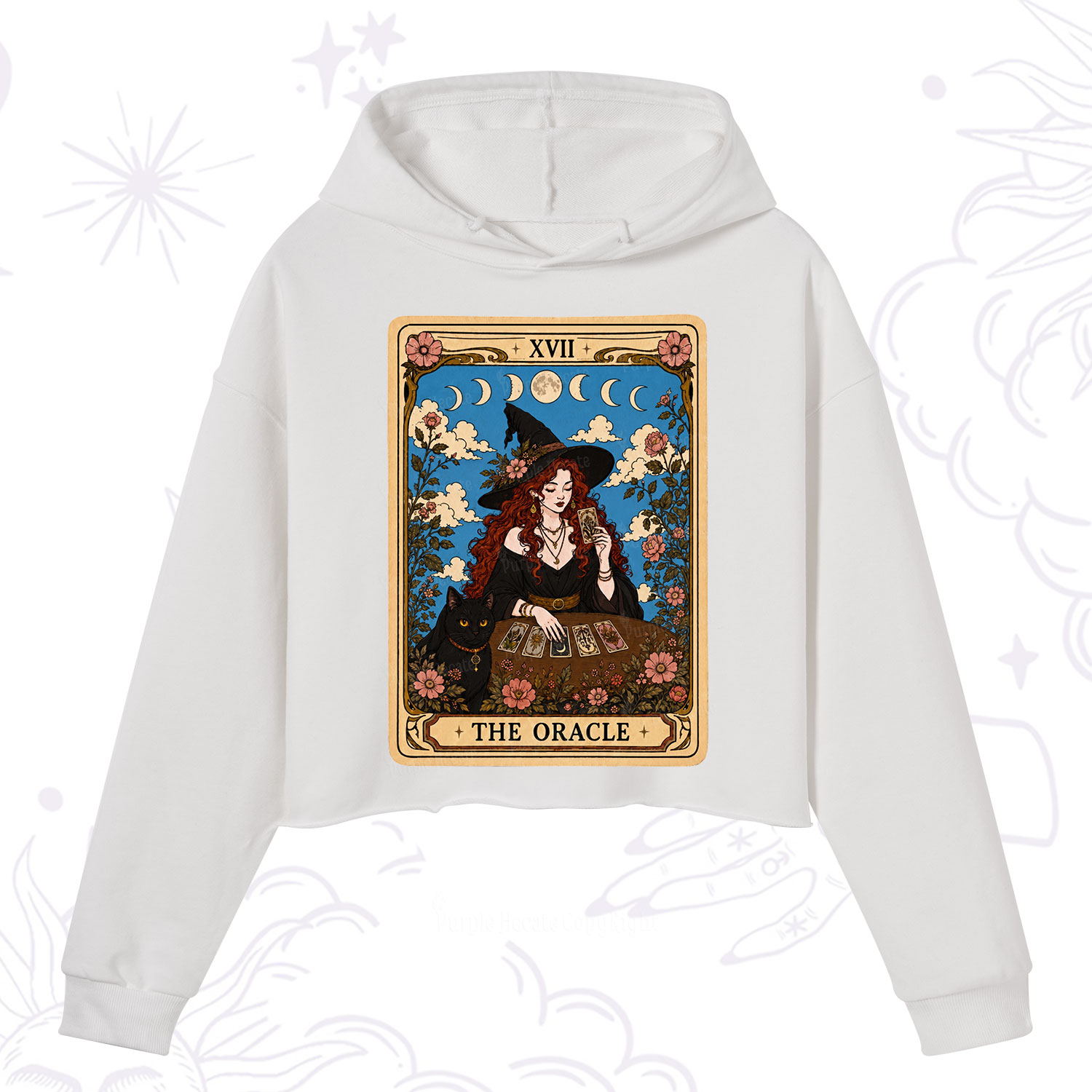 Purplehecate The Oracle Witch Tarot Crop Hoodie