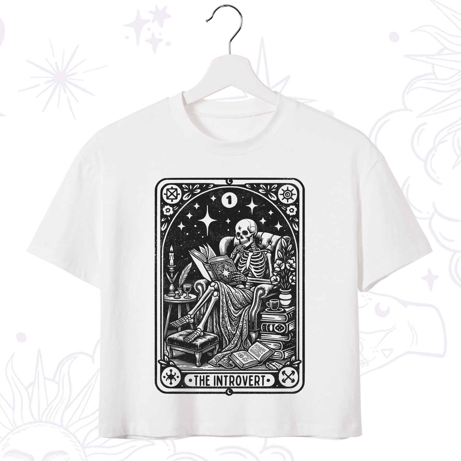 Purplehecate The Introvert Tarot Card Crop T-Shirt