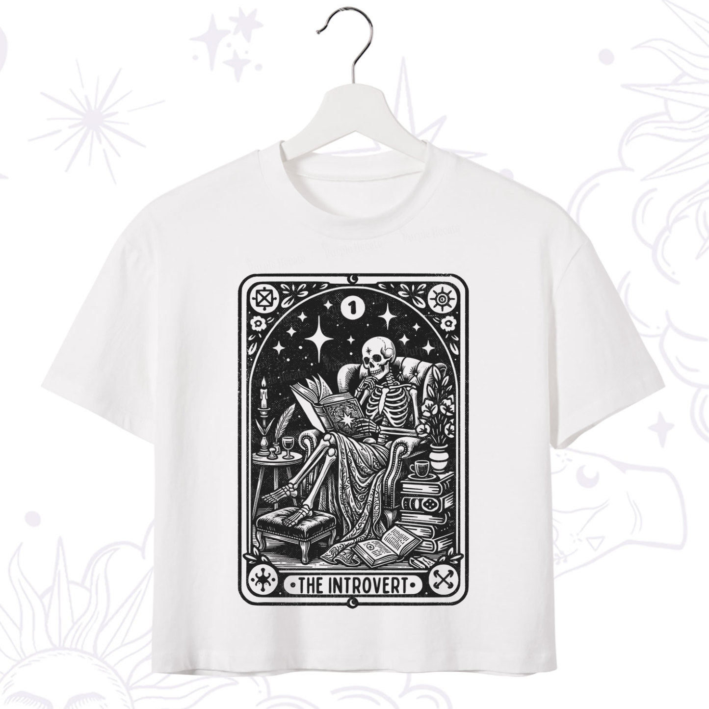 Purplehecate The Introvert Tarot Card Crop T-Shirt