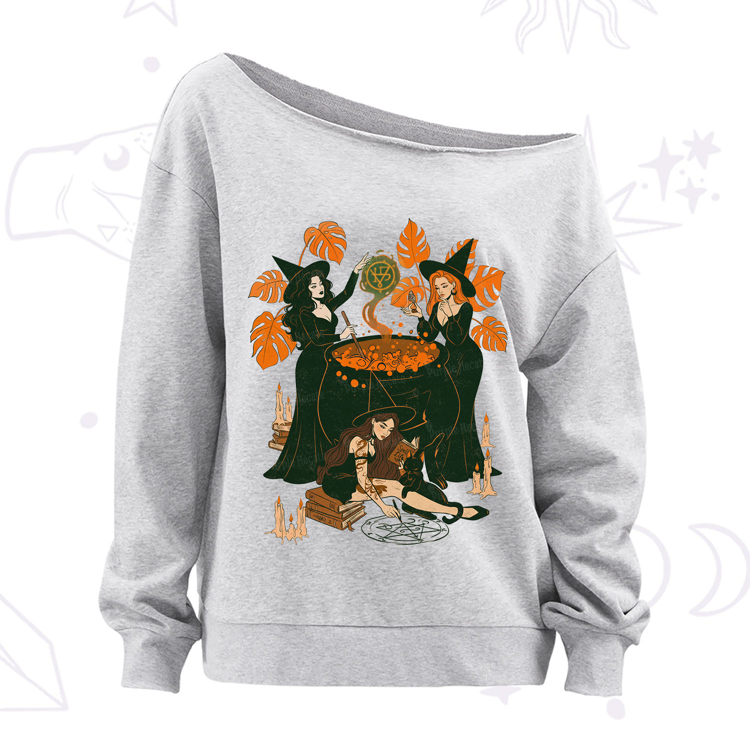 Purplehecate Midnight Potion Ritual Halloween Off The Shoulder Sweatshirt