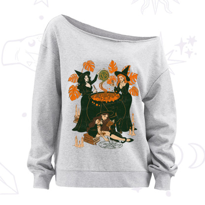 Purplehecate Midnight Potion Ritual Halloween Off The Shoulder Sweatshirt
