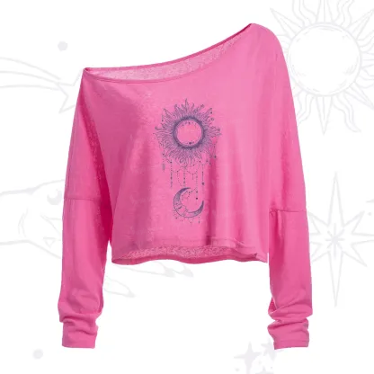 Purplehecate Radiance Of Sun And Moon One Shoulder Crop Shirt
