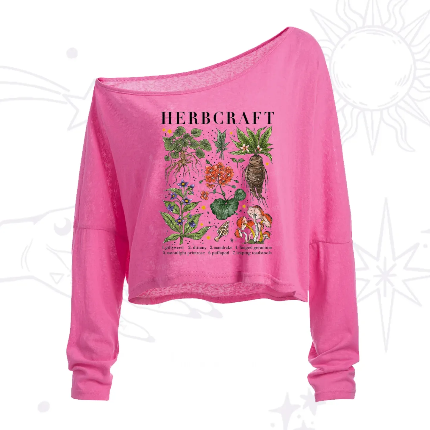 Purplehecate Magical Herbcraft One Shoulder Crop Shirt