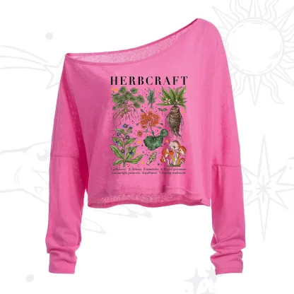 Purplehecate Magical Herbcraft One Shoulder Crop Shirt