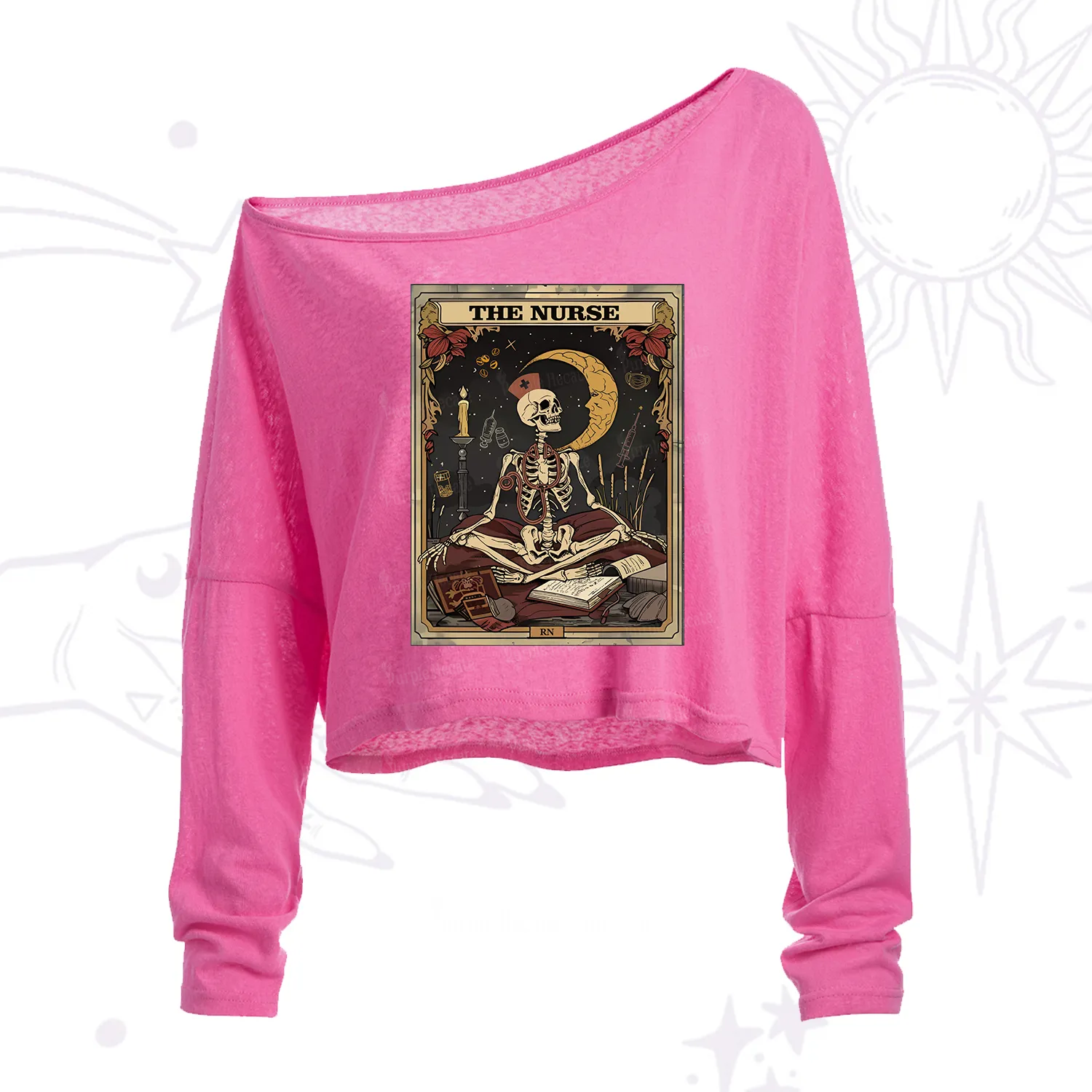 Purplehecate The Nurse Tarot Card One Shoulder Crop Shirt