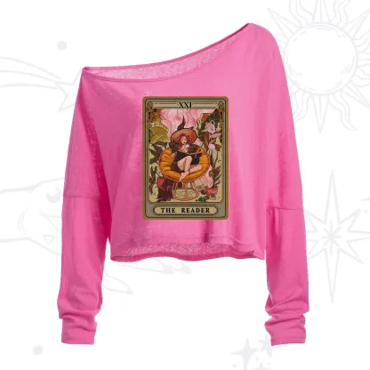 Purplehecate The Reader Tarot Card One Shoulder Crop Shirt