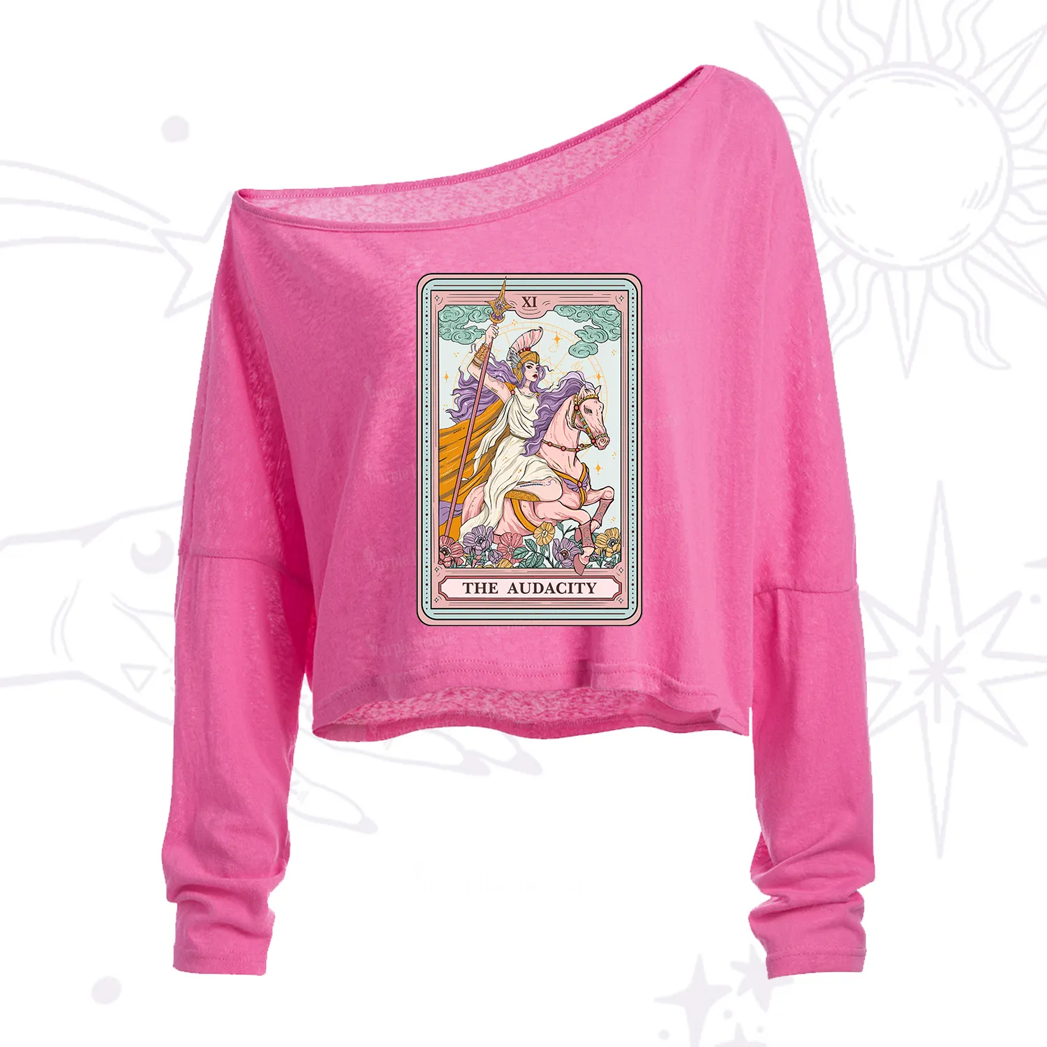 Purplehecate The Audacity Tarot Card One Shoulder Crop Shirt