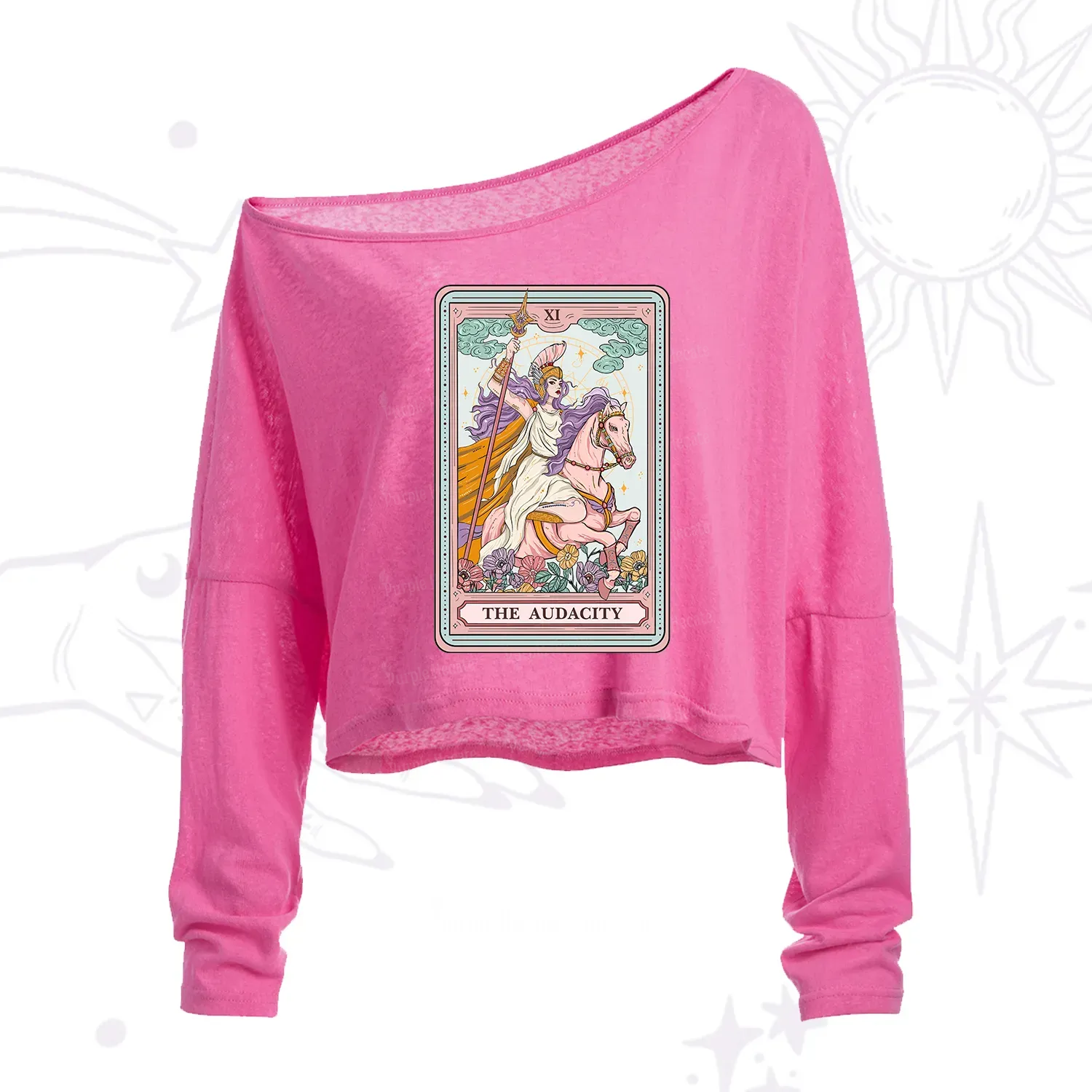 Purplehecate The Audacity Tarot Card One Shoulder Crop Shirt