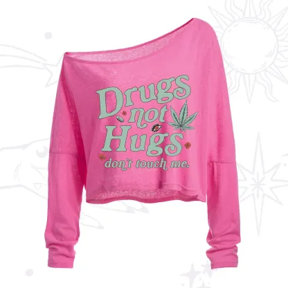 Purplehecate Sarcastic Weed One Shoulder Crop Shirt