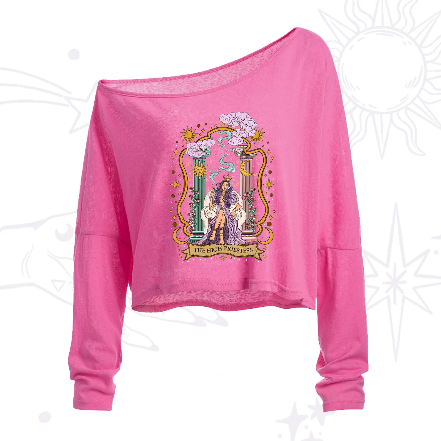 Purplehecate The High Priestess Goddess One Shoulder Crop Shirt