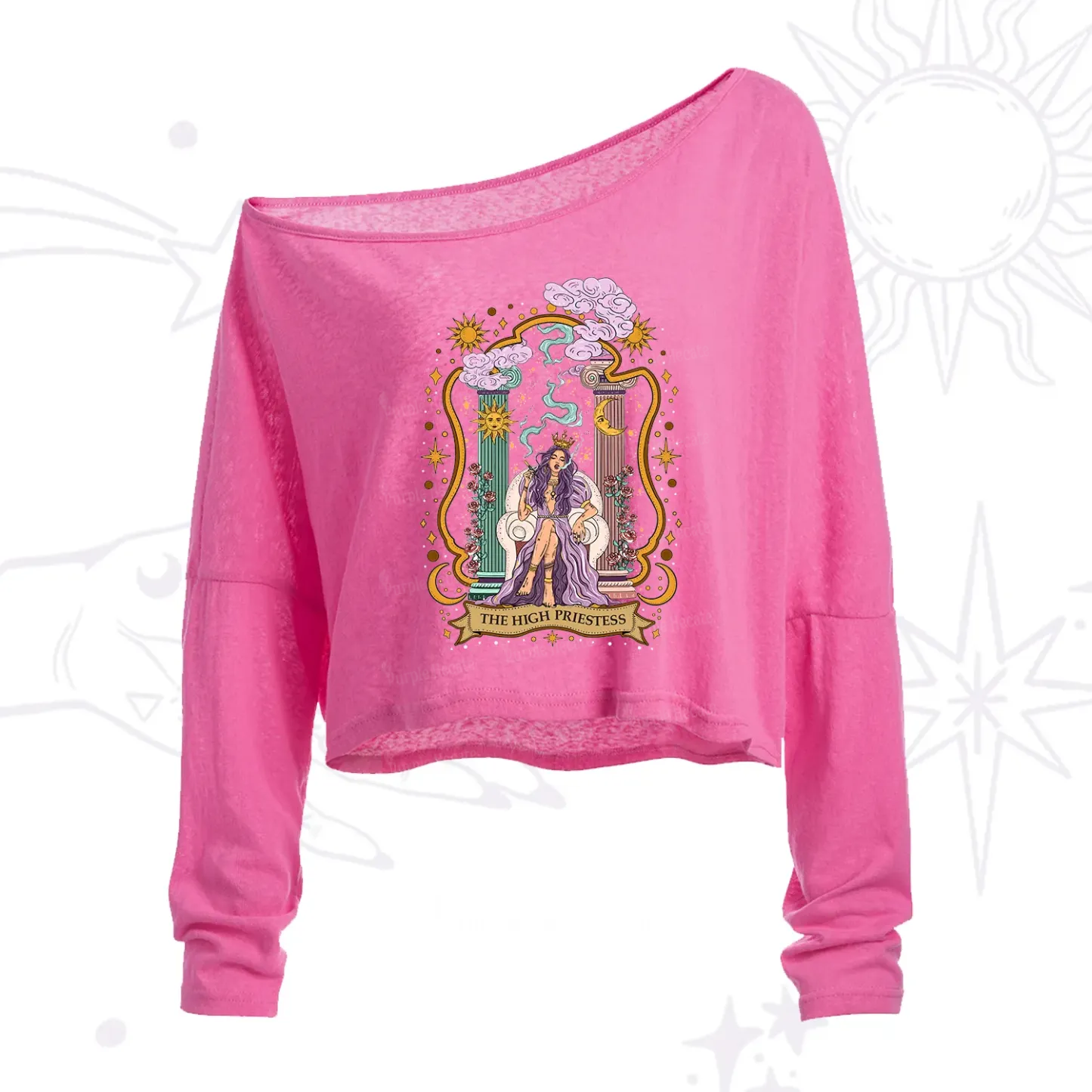 Purplehecate The High Priestess Goddess One Shoulder Crop Shirt