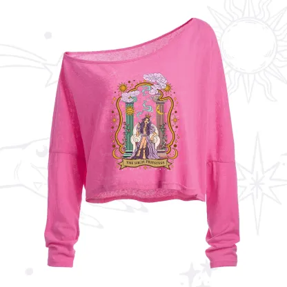 Purplehecate The High Priestess Goddess One Shoulder Crop Shirt