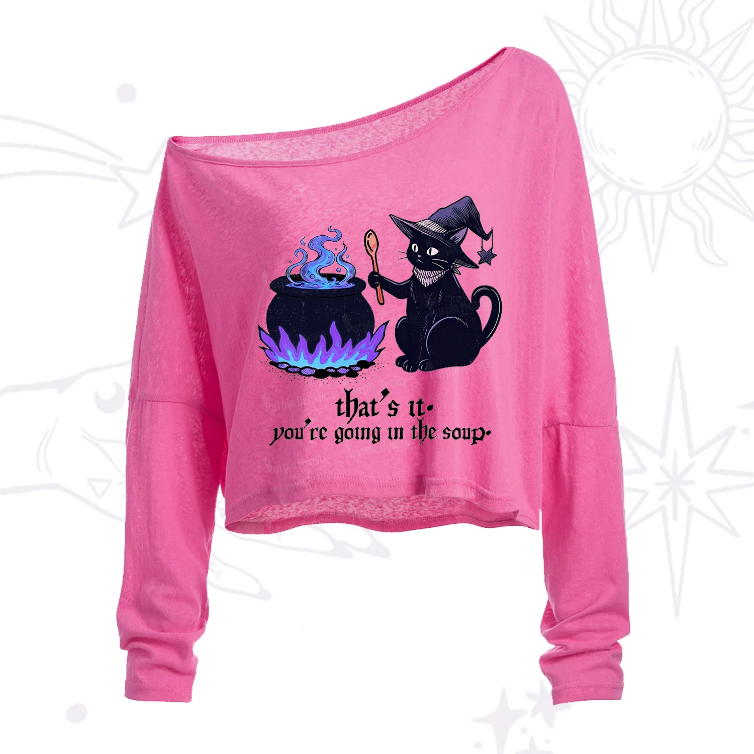 Purplehecate That's It You're Going In The Soup One Shoulder Crop Shirt
