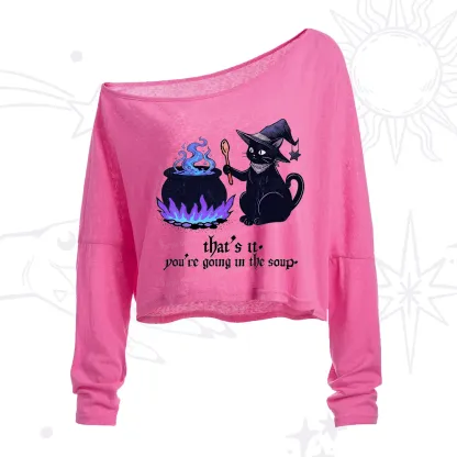 Purplehecate That's It You're Going In The Soup One Shoulder Crop Shirt