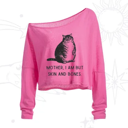Purplehecate Cat Mother I Am But Skin And Bones One Shoulder Crop Shirt