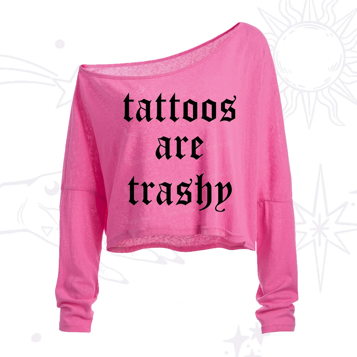 Purplehecate Tattoos Are Trashy One Shoulder Crop Shirt