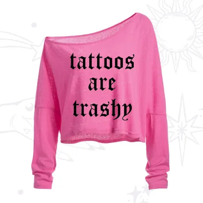 Purplehecate Tattoos Are Trashy One Shoulder Crop Shirt