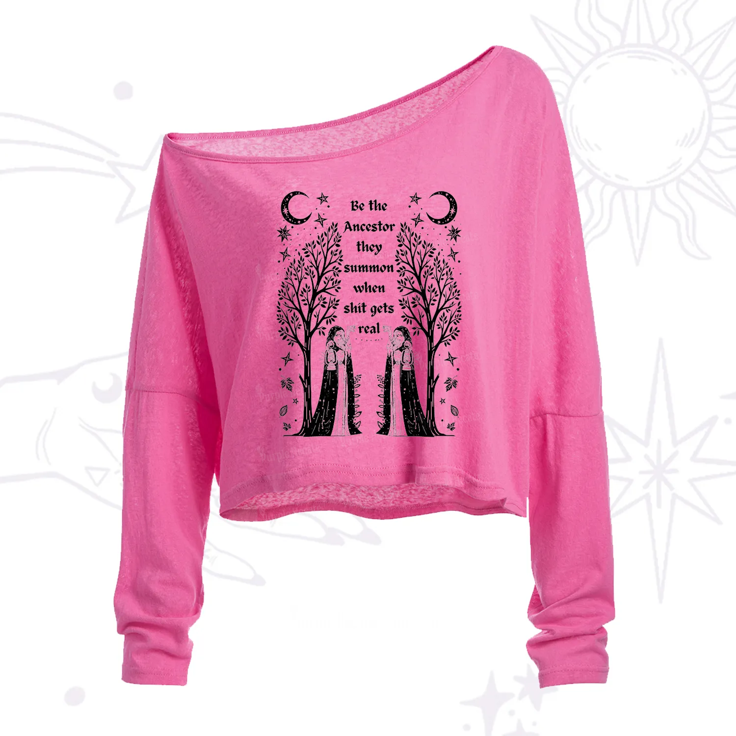 Purplehecate Be The Ancestor They Summon When Shit Gets Real One Shoulder Crop Shirt