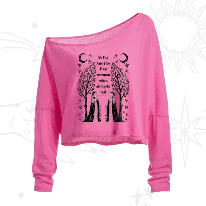 Purplehecate Be The Ancestor They Summon When Shit Gets Real One Shoulder Crop Shirt