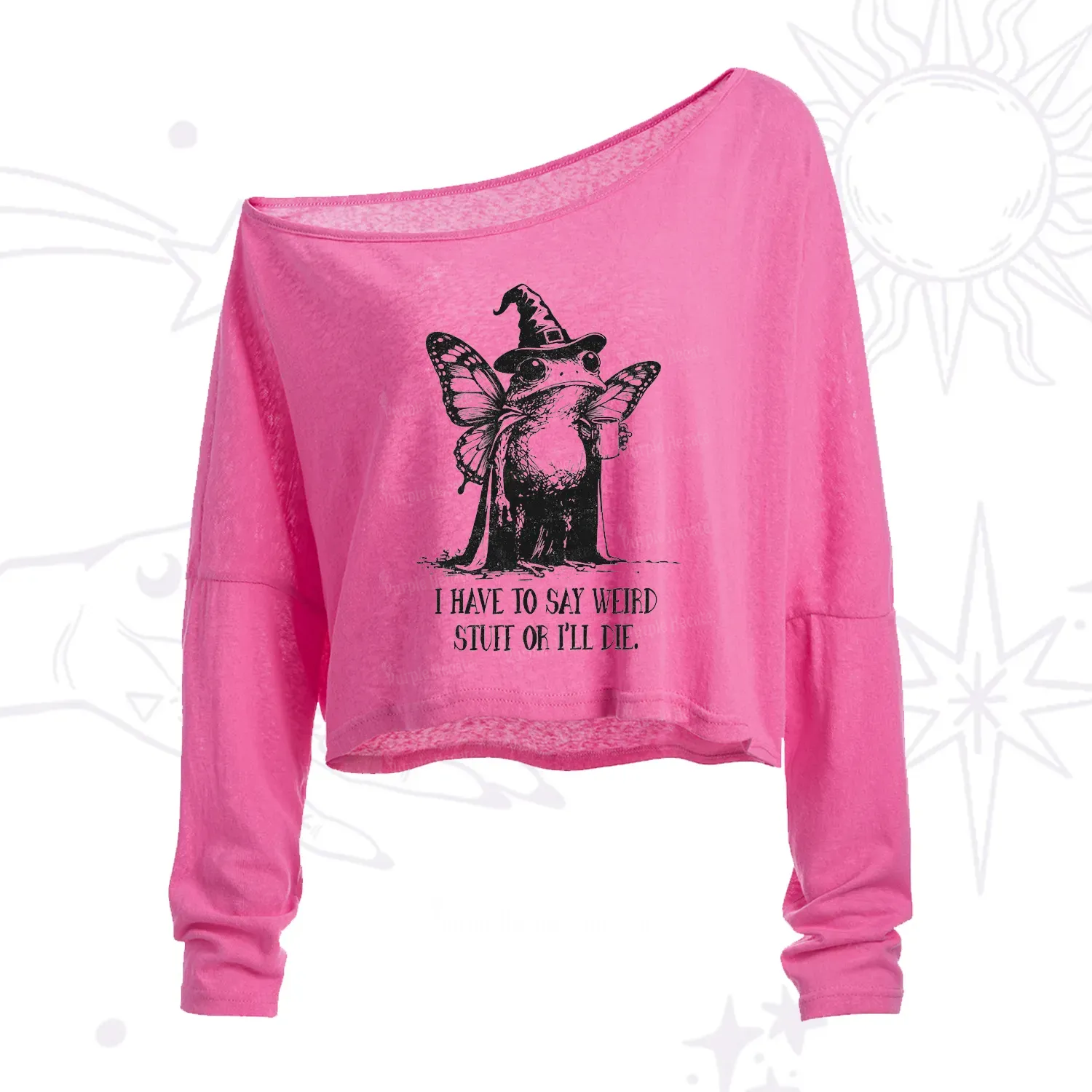 Purplehecate I Have to Say Weird Stuff Or I'll Die One Shoulder Crop Shirt