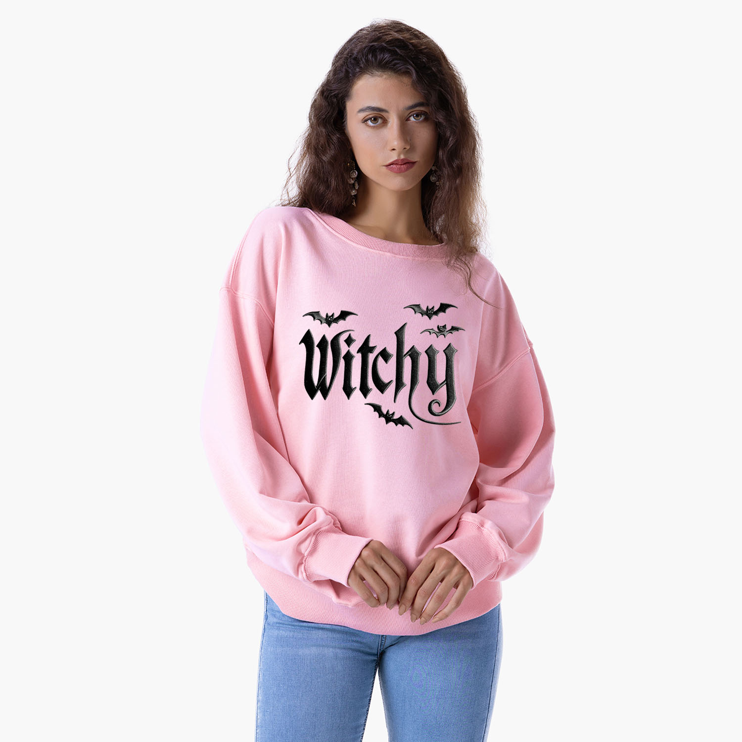Purplehecate Gothic Bat Embroidered Sweatshirt