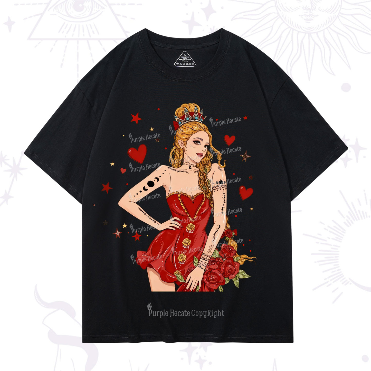 Purplehecate Eternal Bloom Heart Queen Valentine T-Shirt