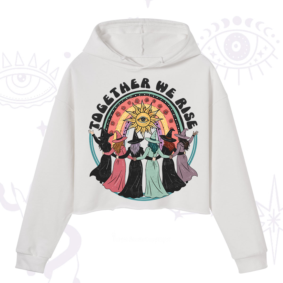 Purplehecate Together We Rise Crop Hoodie