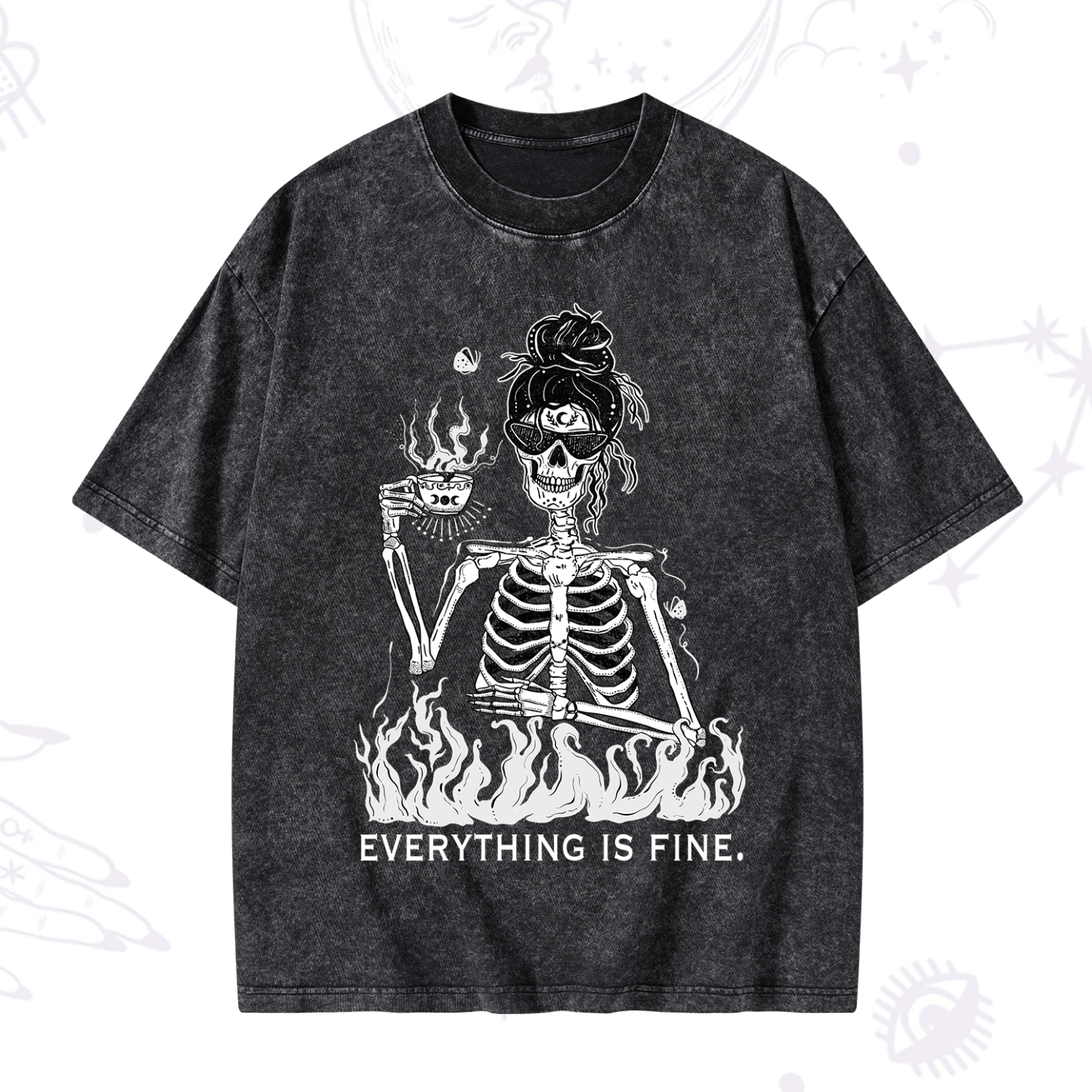 Magic Purplehecate Everything Is Fine Washed T-Shirt