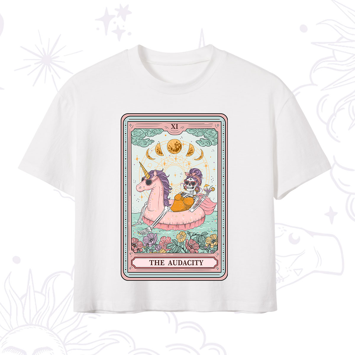 Purplehecate The Audacity Skeleton Tarot Card Crop T-Shirt