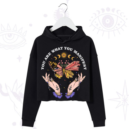 Purplehecate You Are What You Manifest Crop Hoodie