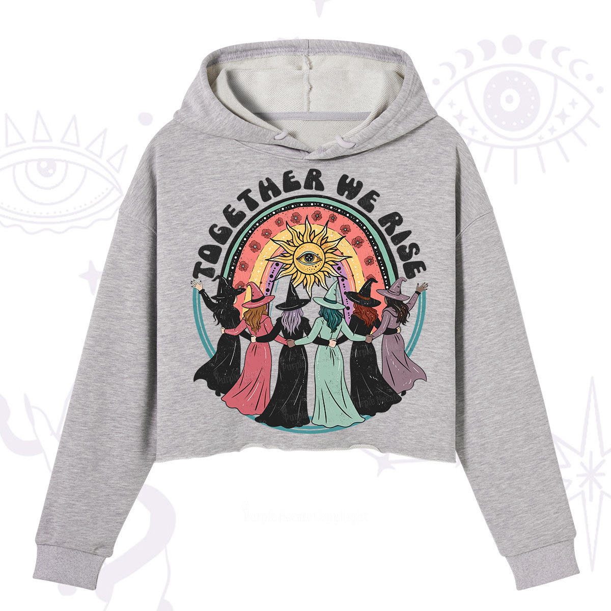 Purplehecate Together We Rise Crop Hoodie