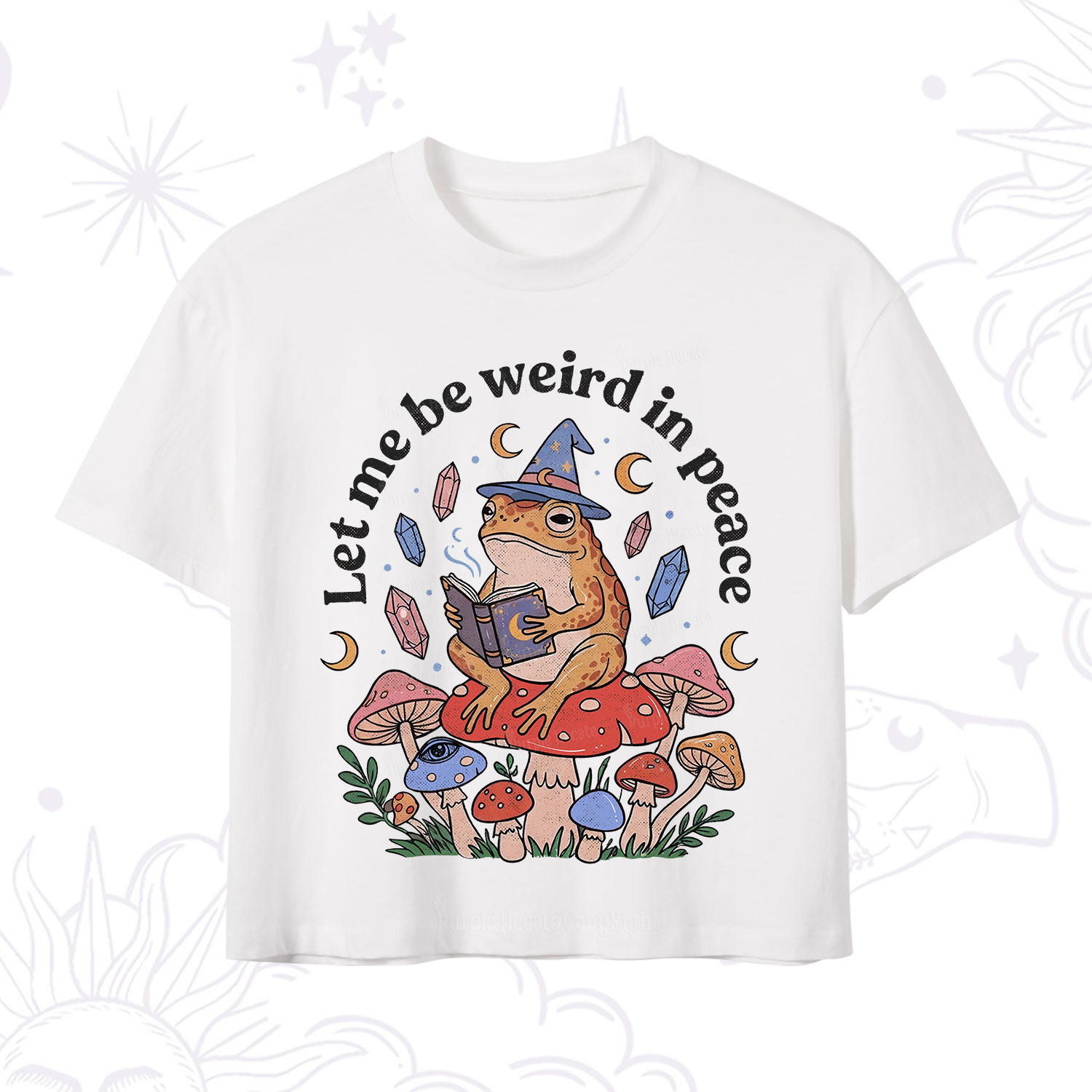Purplehecate Let Me Be Weird in Peace Frog Crop T-Shirt