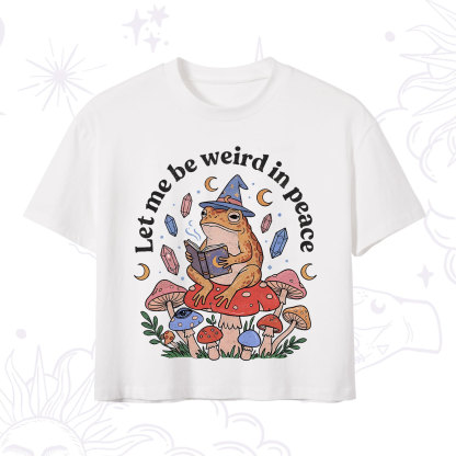 Purplehecate Let Me Be Weird in Peace Frog Crop T-Shirt