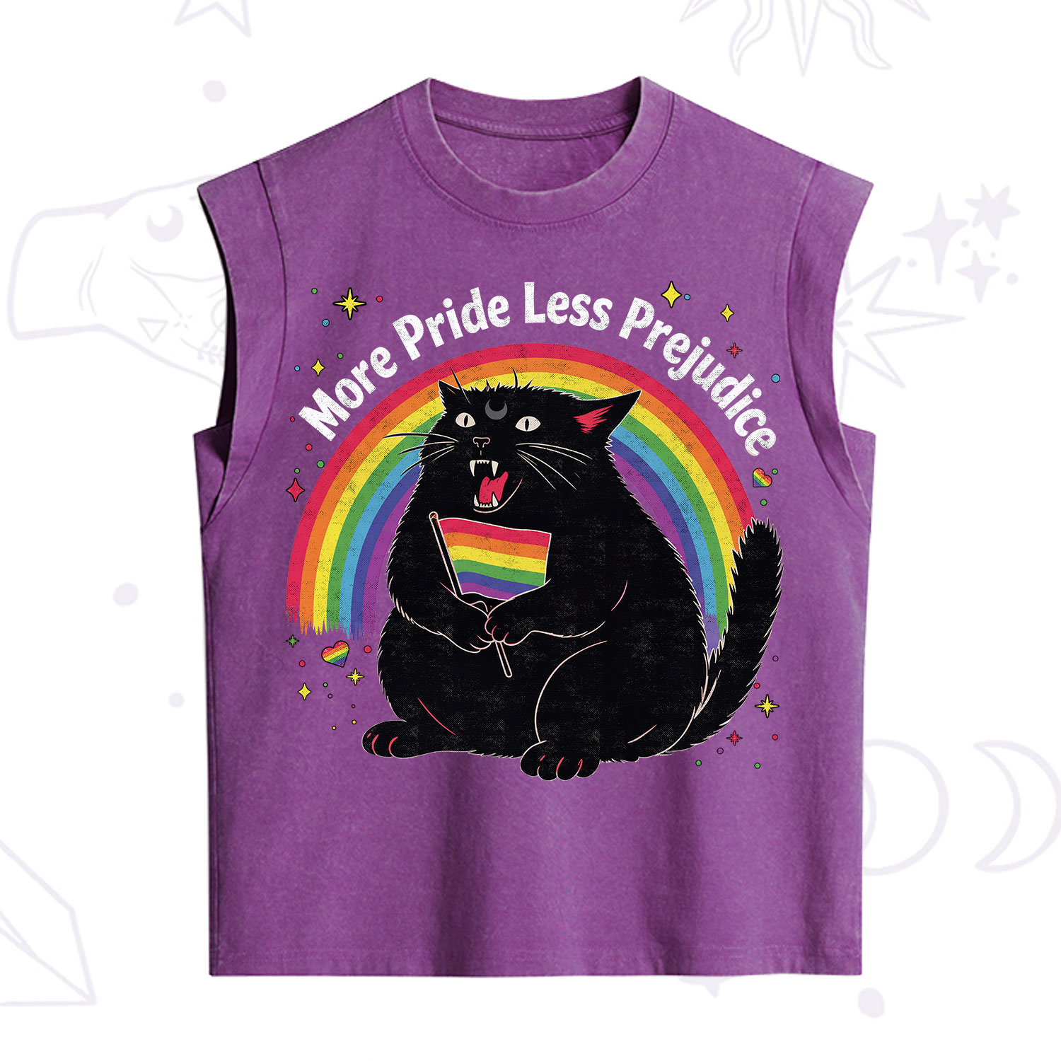 Purplehecate More Pride Less Prejudice Cat Vintage Washed Tank