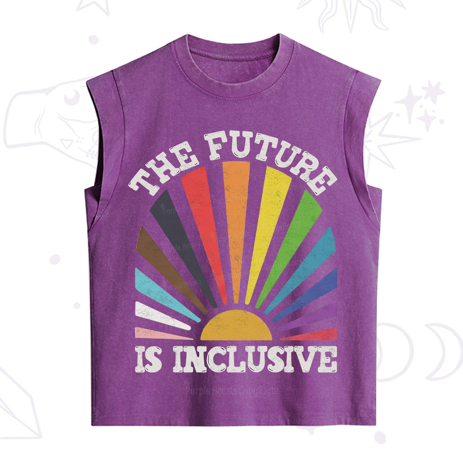 Purplehecate The Future Is Inclusive Rainbow Vintage Washed Tank