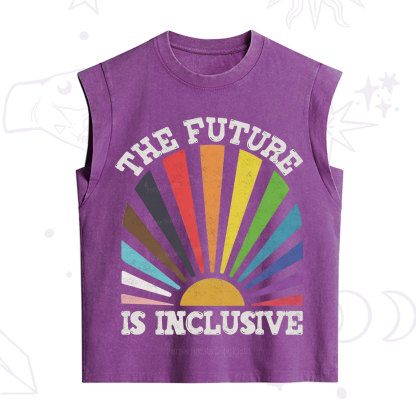 Purplehecate The Future Is Inclusive Rainbow Vintage Washed Tank