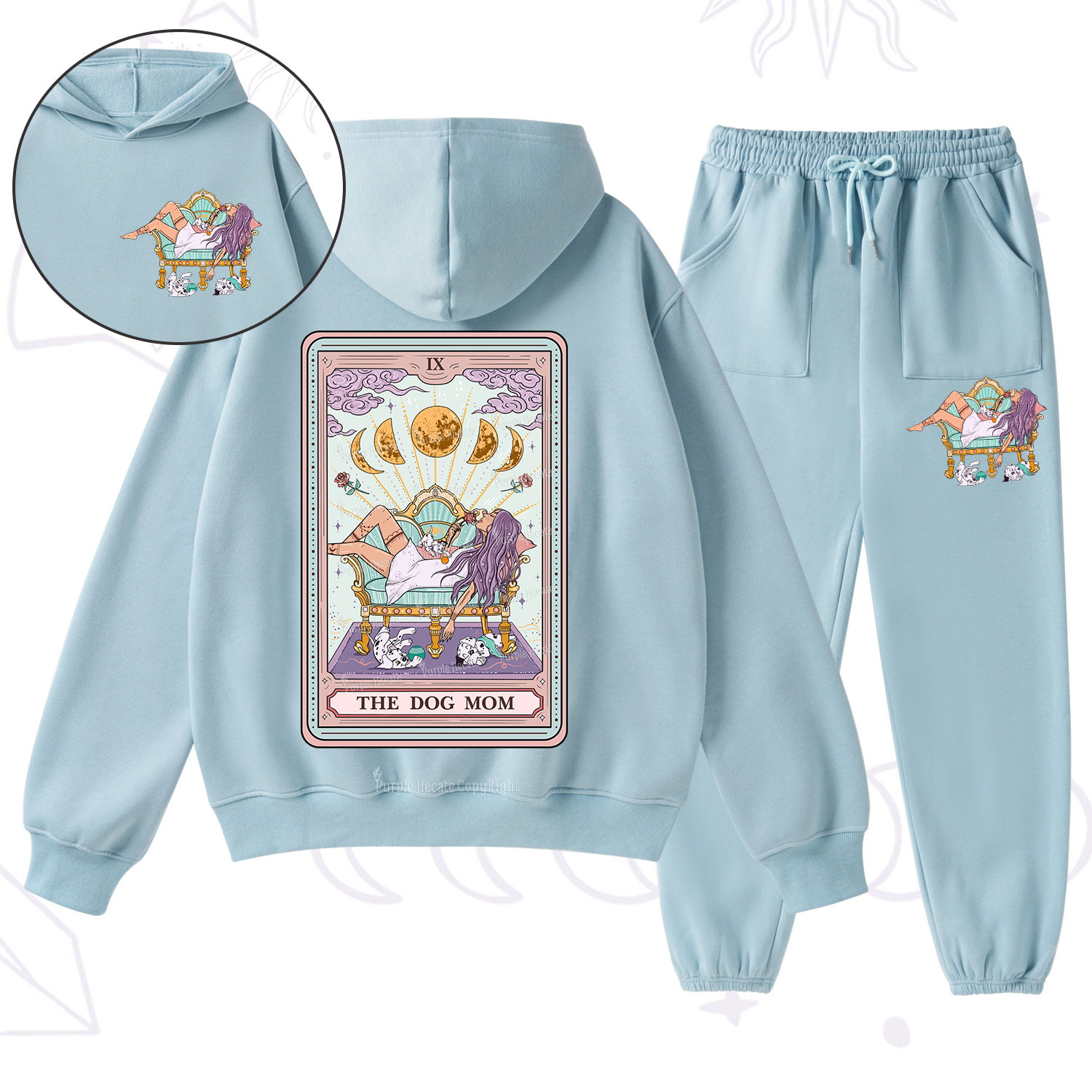 Purplehecate The Dog Mom Tarot Fleece Hoodie Suit