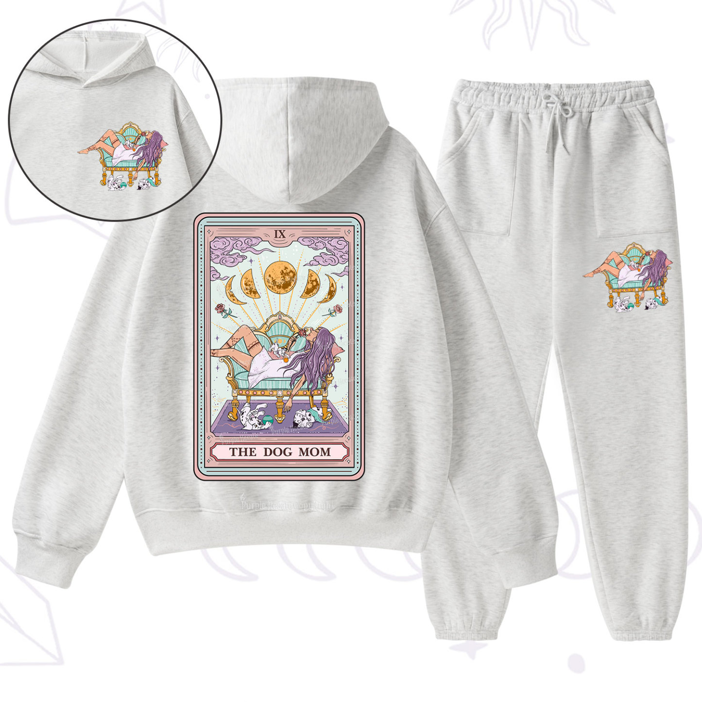 Purplehecate The Dog Mom Tarot Fleece Hoodie Suit