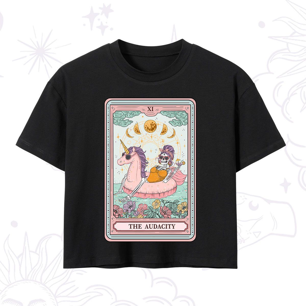 Purplehecate The Audacity Skeleton Tarot Card Crop T-Shirt