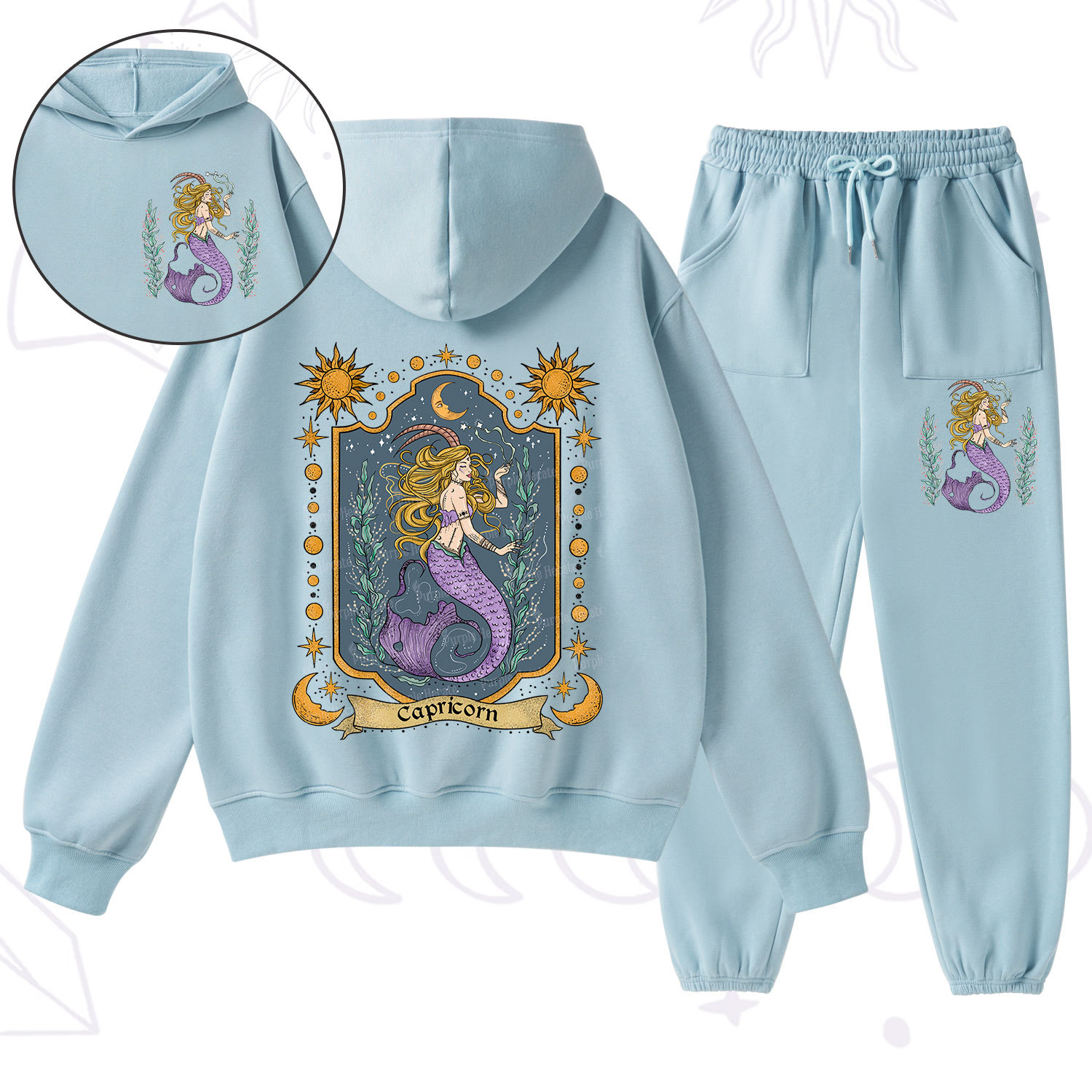 Purplehecate Capricorn Zodiac Fleece Hoodie Suit