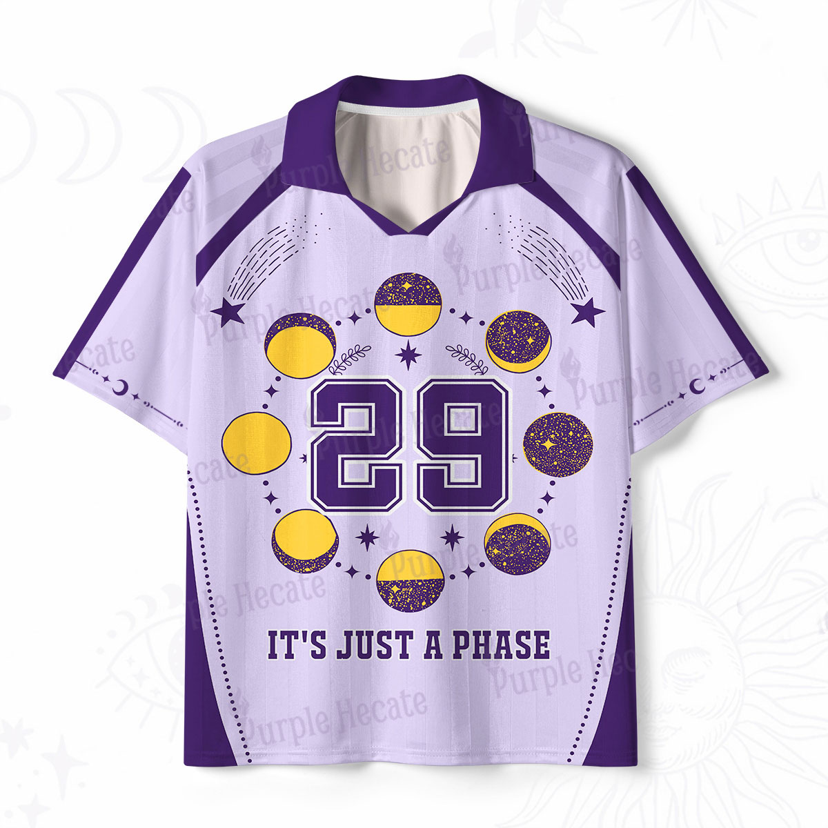 Purplehecate It's Just A Phase Polo Collar Unisex Jersey