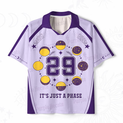 Purplehecate It's Just A Phase Polo Collar Unisex Jersey