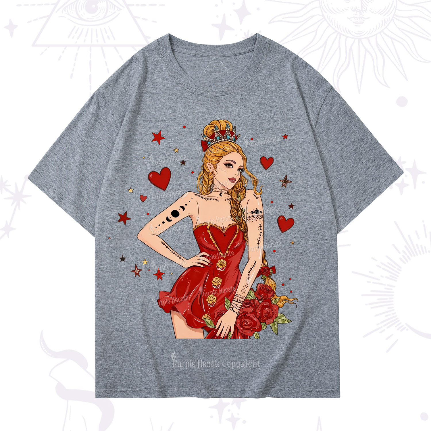 Purplehecate Eternal Bloom Heart Queen Valentine T-Shirt