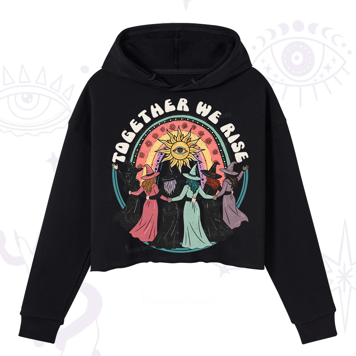 Purplehecate Together We Rise Crop Hoodie