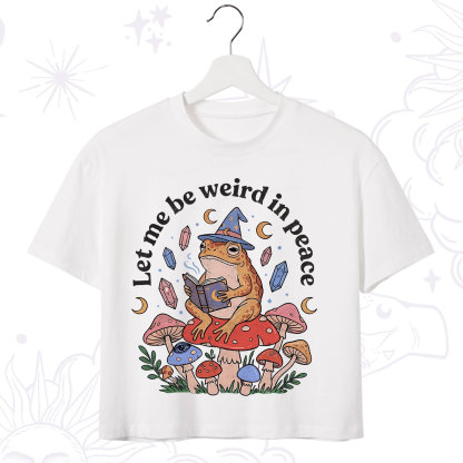 Purplehecate Let Me Be Weird in Peace Frog Crop T-Shirt